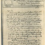 V-Mail from service member describes warm weather and mosquito bites.  5 January 1943.  Gift of Frances R. Alessi, 2010.014.004.