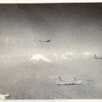 B-29s with Mount Fuji in the background. Gift of Elwyn Fink, 2010.216.213