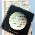 Because the text on a V-Mail was small, many used readers with magnifying glass to make reading easier.