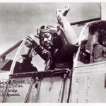 Tuskegee Airman Captain Andrew D. Turner in his P-51C fighter aircraft