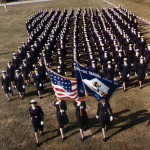 US Navy WAVES (Women Accepted for Volunteer Emergency Service) marching in formation. Courtesy of the National Archives and Records Administration.