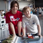 St. George's Episcopal School students with their project model.