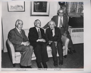 Niels Bohr, James Franck, Albert Einstein, and Isidor Rabi