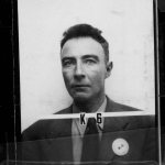 Oppenheimer's security badge for the Manhattan Project (from the National Archives)