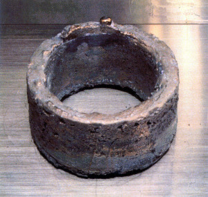 This metal ring is an alloy of plutonium in a form that is used in nuclear warheads.