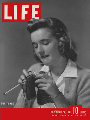 Life Magazine Cover Featuring How to Knit. 1941. 