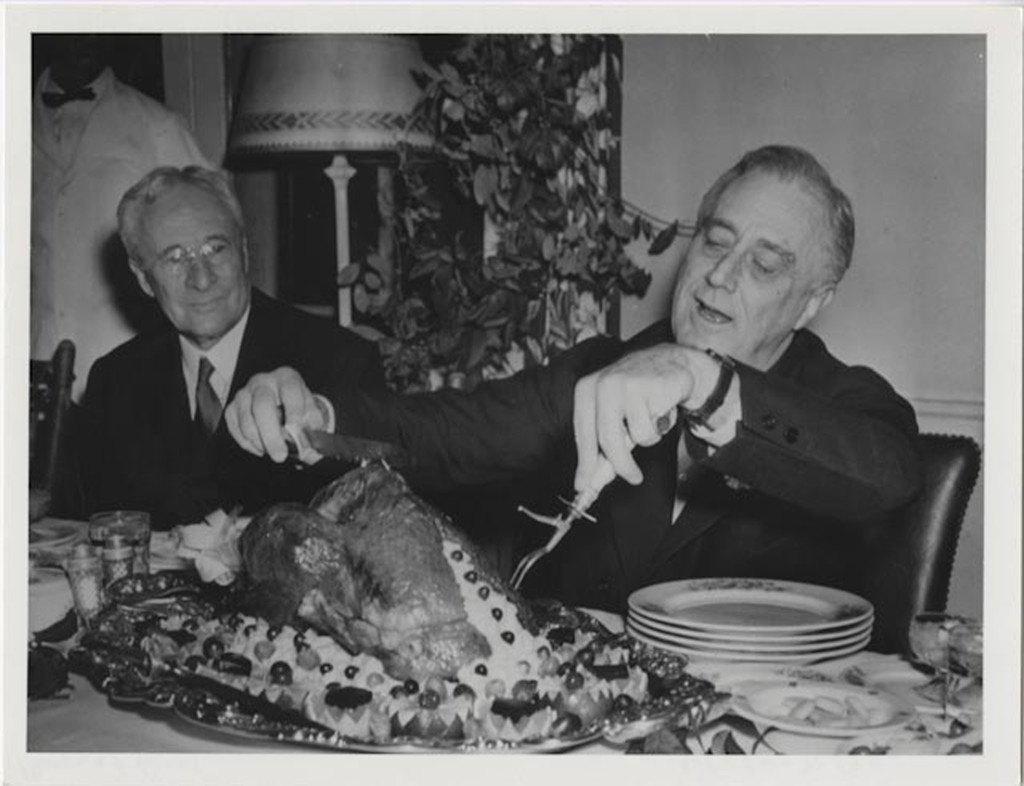 President Roosevelt Carving a Turkey on Thanksgiving, 1933. Retrieved from:   The National Archives Catalog. 