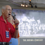 Calvin Moret singing a solo with the Mardi Gras Chorus on his 90th birthday for the Museum's End of WWII Ceremony on August 15, 2015.