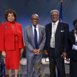Family members from four out of the seven African Americans who received the Medal of Honor for their service in World War II with Al Roker. From Left to Right: Sandra Holliday, Alene Carter, Al Roker, Willie Rivers, and Margaret Pender.