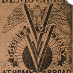 The Double Victory icon that appeared in the pages of the Pittsburgh Courier during World War II. Pittsburgh Courier Archives.