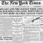 The headline of the NY Times reports on the Great Kanto Earthquake, and also foreshadows developments in Europe