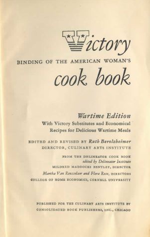 Front page of the Victory cookbook.