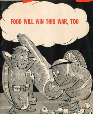 Food propaganda from Cooking for Health: How to Choose and Cook the Right Foods published by the American Stove Company in 1942. 